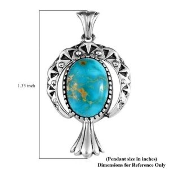 South Hill Turquoise Pendant in Sterling Silver on 18" Sterling Silver Chain NWT - Picture 8 of 8